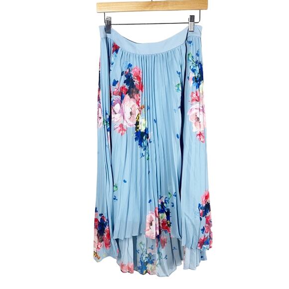 Ted Baker Harrpa Raspberry Ripple Asymmetrical Pleated Midi Skirt Size US 12 - Picture 1 of 14